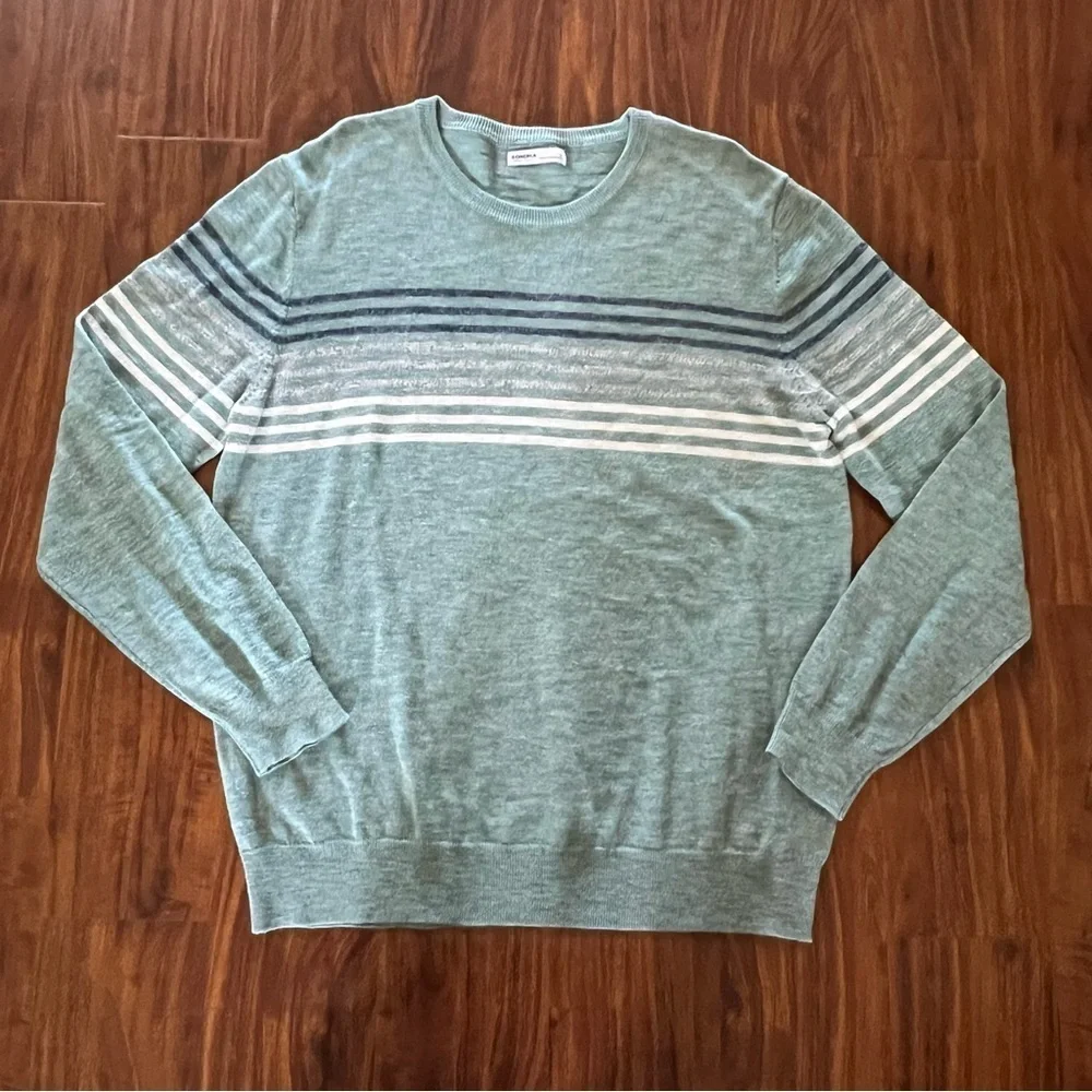 Sonoma Men’s Good For Life Supersoft Crewneck Sweater Blue Striped size large